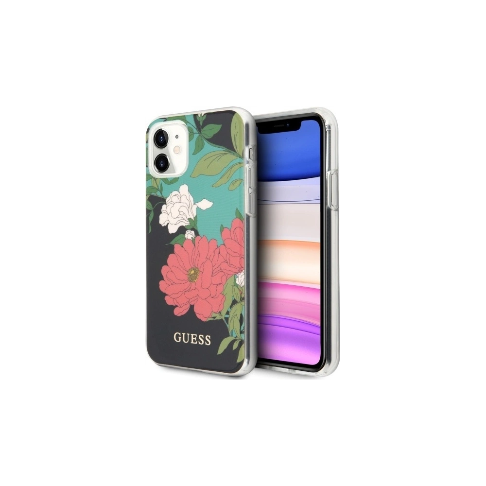 Etui Guess GUHCN61IMLFL01 Apple iPhone 11 czarny/black N°1 Flower Collection