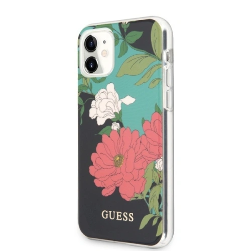 Buy Guess GUHCN61IMLFL01 Apple iPhone 11 black N°1 Flower Collection - GUE473BLK - {ean13} - Home Screen Store Europe