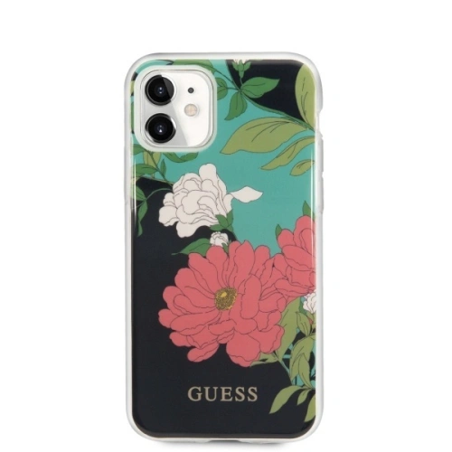 Buy Guess GUHCN61IMLFL01 Apple iPhone 11 black N°1 Flower Collection - GUE473BLK - {ean13} - Home Screen Store Europe