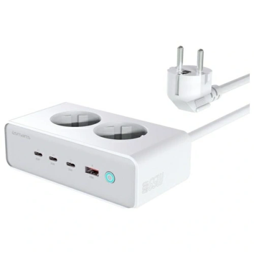 Buy 4smarts 6in1 extension cable 2xAC, USB-A, 3xUSB-C 65W GaN white - 4SMR68 - {ean13} - Home Screen Store Europe
