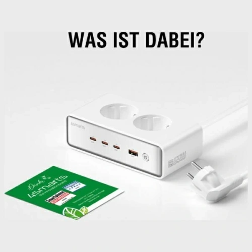 Kup 4smarts 6in1 hosszabbító kábel 2xAC, USB-A, 3xUSB-C 65W GaN fehér - 4SMR68 - {ean13} - Sklep Home Screen