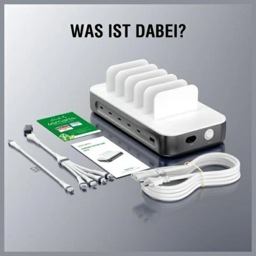 Kup 4smarts Team 100W USB-A, 5xUSB-C Ladestation mit Kabelset in Space Grey - 4SMR69 - {ean13} - Sklep Home Screen