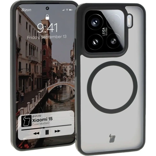 Buy Bizon Case MatteO Magnetic Xiaomi 15 translucent with black frame - BIZ8489 - {ean13} - Home Screen Store Europe