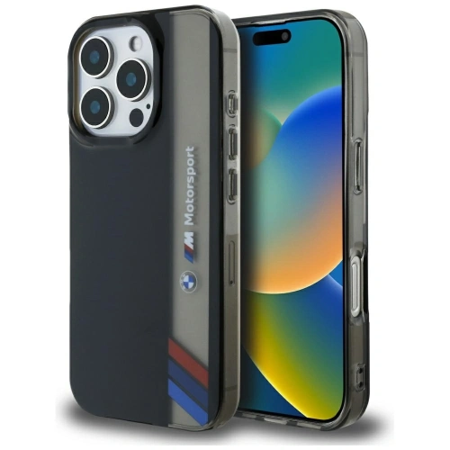 Kup BMW Motorsport IML Vertical Stripe Apple iPhone 16 Pro Max negru - BMW812 - {ean13} - Sklep Home Screen