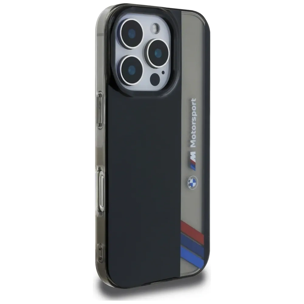 Etui BMW Motorsport IML Vertical Stripe do Apple iPhone 16 Pro Max czarny