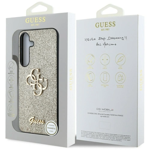 Kup Etui Guess Fixed Glitter Big 4G Metal Logo do Samsung Galaxy S25+ Plus złoty - GUE4308 - {ean13} - Sklep Home Screen