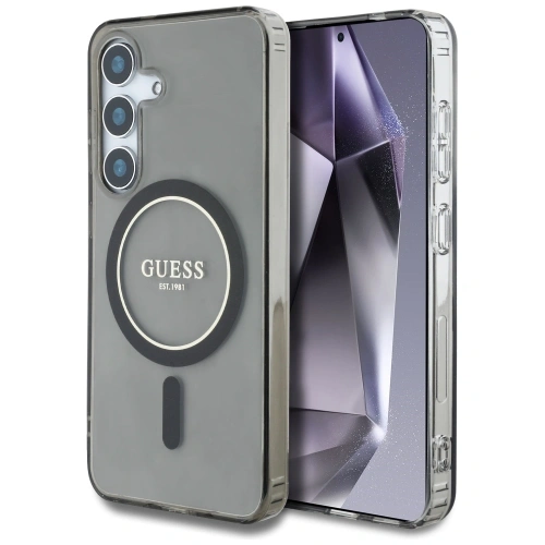 Kup Guess Glitter Circle Classic Logo MagSafe Samsung Galaxy S25 fekete - GUE4309 - {ean13} - Sklep Home Screen