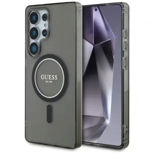 Kup Guess Glitter Circle Logo clasic MagSafe Samsung Galaxy S25 Ultra negru - GUE4311 - {ean13} - Sklep Home Screen