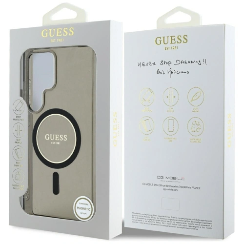 Kup Guess Glitter Circle Logo clasic MagSafe Samsung Galaxy S25 Ultra negru - GUE4311 - {ean13} - Sklep Home Screen