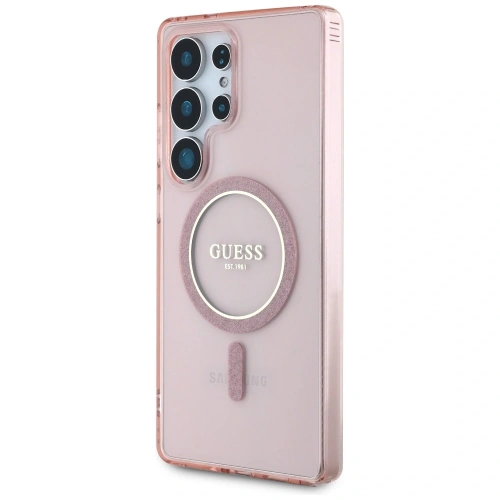 Kup Guess Glitter Circle Classic Logo MagSafe Samsung Galaxy S25 Ultra roz - GUE4312 - {ean13} - Sklep Home Screen
