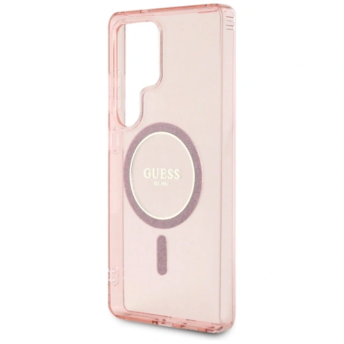Kup Guess Glitter Circle Classic Logo MagSafe Samsung Galaxy S25 Ultra roz - GUE4312 - {ean13} - Sklep Home Screen