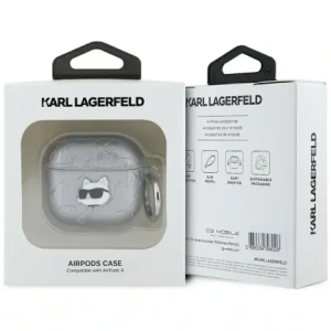 Kup Karl Lagerfeld Monogram Choupette Kopf Apple AirPods 4 Silber - KLD21904 - {ean13} - Sklep Home Screen