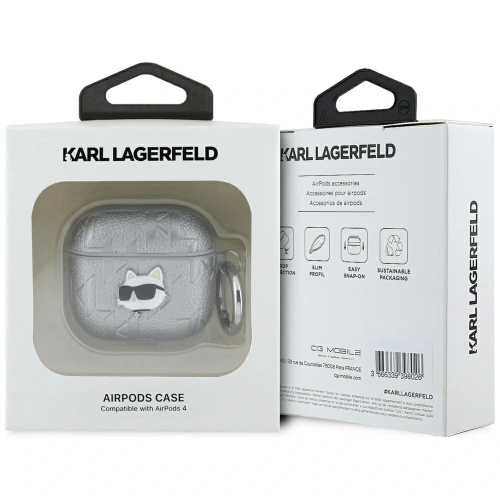 Kup Karl Lagerfeld Monogram Choupette Head Apple AirPods 4 argintii - KLD21904 - {ean13} - Sklep Home Screen