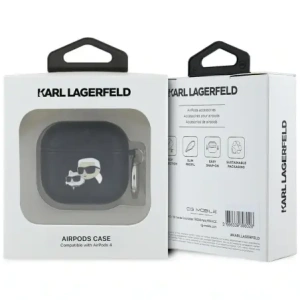 Kup Karl Lagerfeld Monogram Karl & Choupette Kopf Apple AirPods 4 schwarz - KLD21905 - {ean13} - Sklep Home Screen
