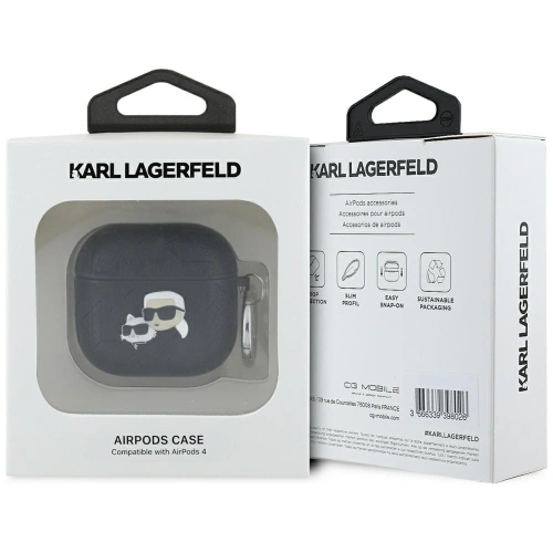 Kup Karl Lagerfeld Monogram Karl & Choupette fej Apple AirPods 4 fekete - KLD21905 - {ean13} - Sklep Home Screen