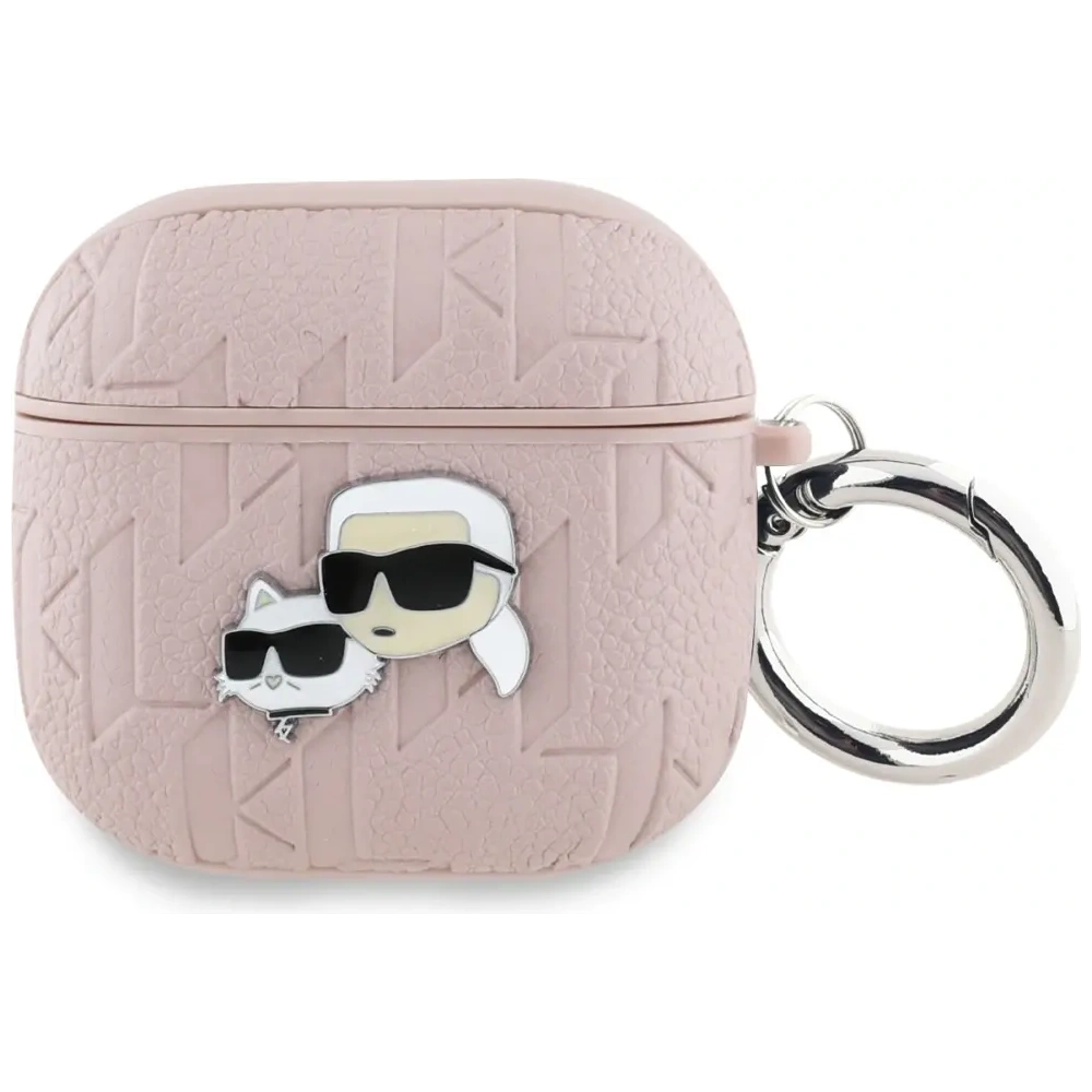 Etui Karl Lagerfeld Monogram Karl & Choupette Head do Apple AirPods 4 różowy