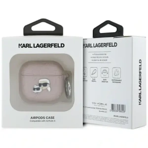 Kup Karl Lagerfeld Monogram Karl & Choupette Kopf Apple AirPods 4 pink - KLD21906 - {ean13} - Sklep Home Screen