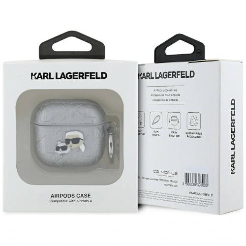 Kup Etui Karl Lagerfeld Monogram Karl & Choupette Head do Apple AirPods 4 srebrny - KLD21907 - {ean13} - Sklep Home Screen