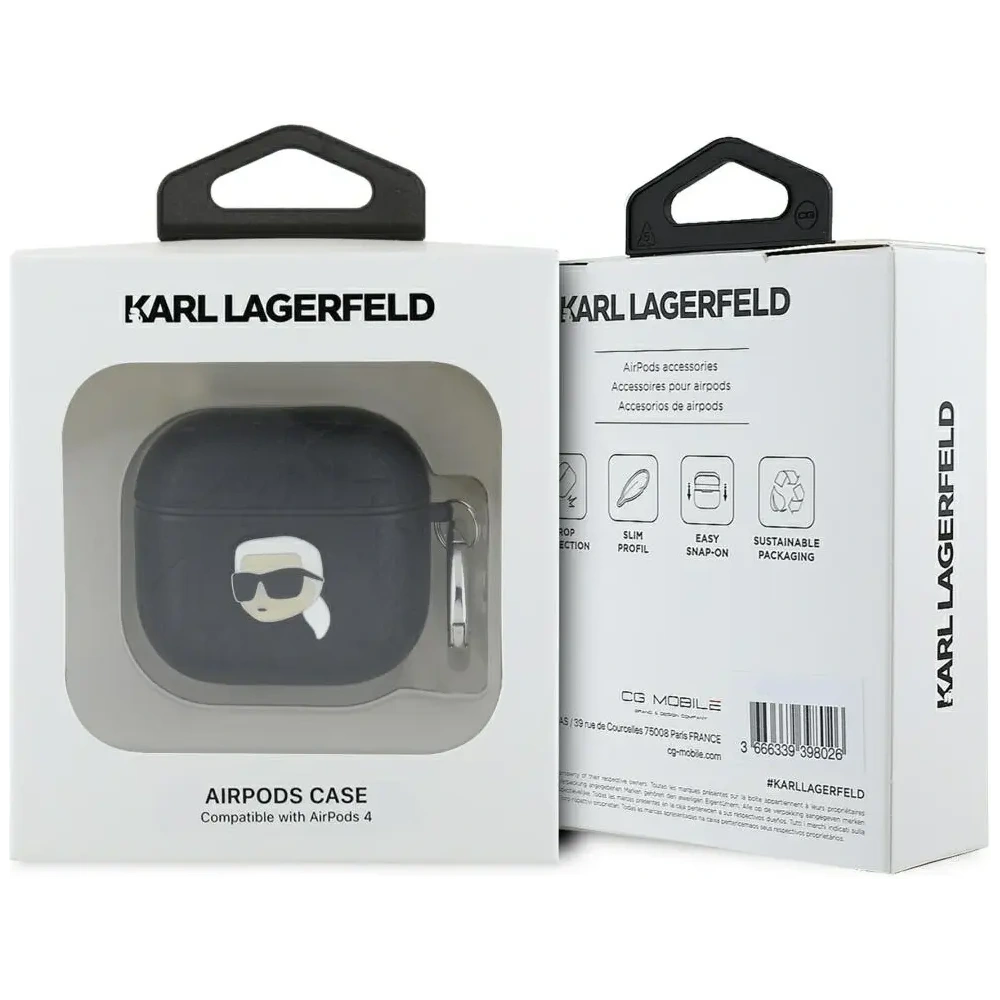 Etui Karl Lagerfeld Monogram Karl Head do Apple AirPods 4 czarny