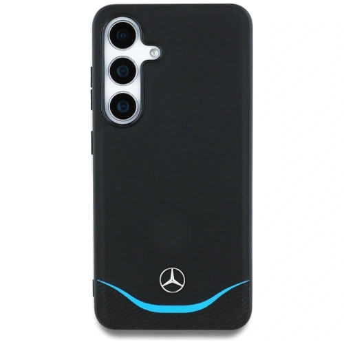 Kup Etui Mercedes Leather Contrasted Blue Horizontal Curve MagSafe pro Samsung Galaxy S25 černé - MRS303 - {ean13} - Sklep Home Screen