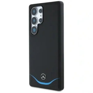 Mercedes Leather Contrasted Blue Horizontal Curve MagSafe Samsung Galaxy S25 Ultra black