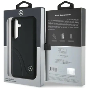 Buy Mercedes Leather Curved Stitches Samsung Galaxy S25 black - MRS305 - {ean13} - Home Screen Store Europe
