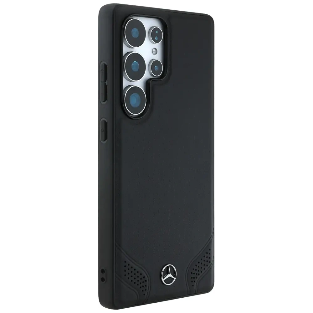 Etui Mercedes Leather Curved Stitches do Samsung Galaxy S25 Ultra czarny