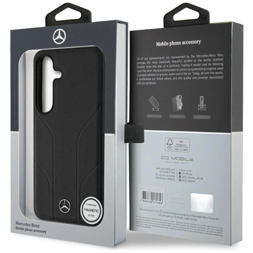 Kup Mercedes Linii debossate din piele MagSafe Samsung Galaxy S25 negru - MRS307 - {ean13} - Sklep Home Screen