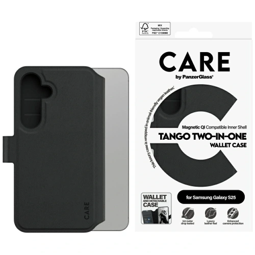 Kup Etui CARE od PanzerGlass Funkce Tango 2w1 Peněženka pro Samsung Galaxy S25 černá - PZG839 - {ean13} - Sklep Home Screen