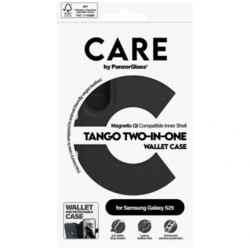 Kup Etui CARE od PanzerGlass Funkce Tango 2w1 Peněženka pro Samsung Galaxy S25 černá - PZG839 - {ean13} - Sklep Home Screen