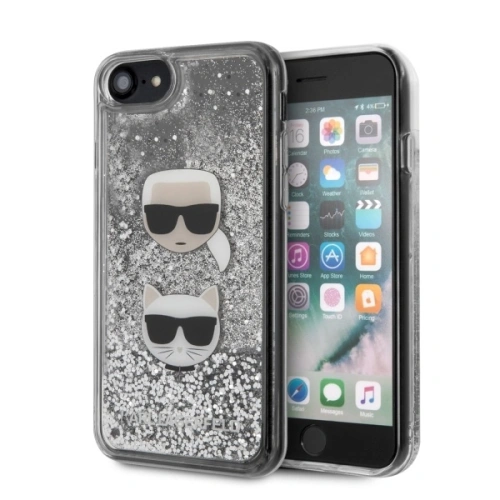 Kup Etui Karl Lagerfeld KLHCI8KCGLSL Apple iPhone SE 2022/SE 2020/8/7 hardcase argintiu/silver Glitter Karl&Choupette - KLD259SLV - {ean13} - Sklep Home Screen