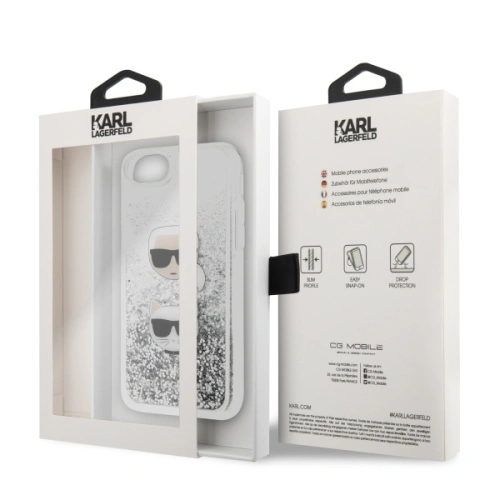 Buy Karl Lagerfeld KLHCI8KCGLSL Apple iPhone SE 2022/SE 2020/8/7 hardcase silver Glitter Karl&Choupette - KLD259SLV - {ean13} - Home Screen Store Europe