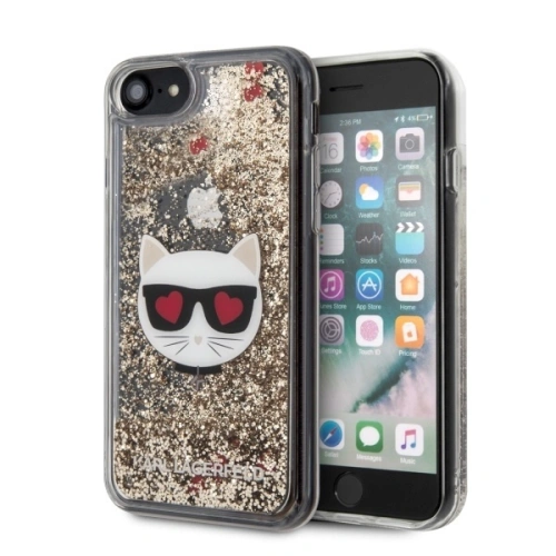 Kup Karl Lagerfeld Apple Tasche KLHCI8LCGLGO iPhone SE 2022/SE 2020/8/7 Hartschalenetui gold/gold Glitter Choupette - KLD260GLD - {ean13} - Sklep Home Screen