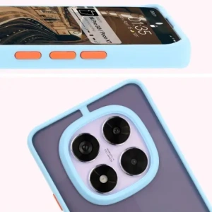 Kup Bizon Case Hybrid Ring Xiaomi Redmi Note 14 Pro 5G / Poco X7 fumuriu cu un cadru bleu deschis - BIZ8491 - {ean13} - Sklep Home Screen