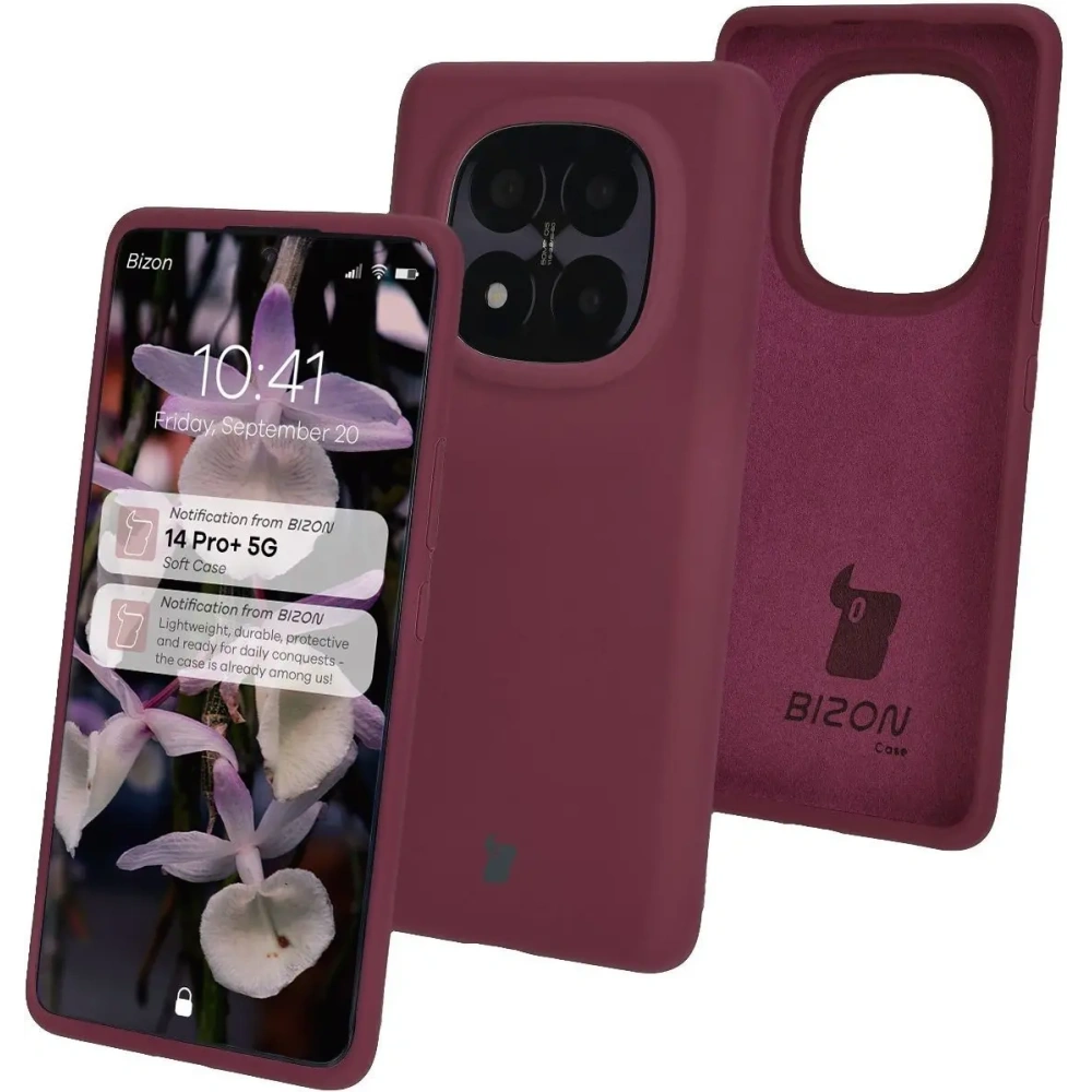 Silikonowe etui Bizon Soft Case do Xiaomi Redmi Note 14 Pro Plus 5G ciemnofioletowe