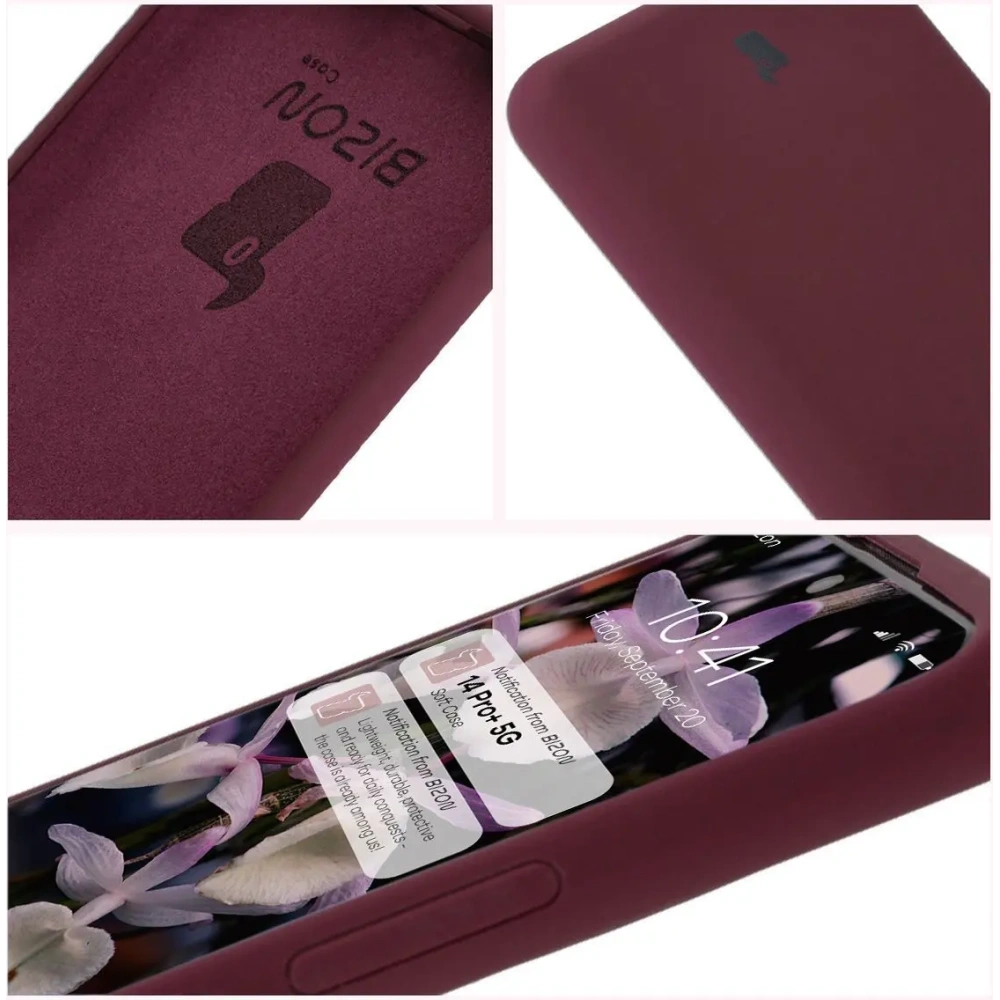 Silikonowe etui Bizon Soft Case do Xiaomi Redmi Note 14 Pro Plus 5G ciemnofioletowe