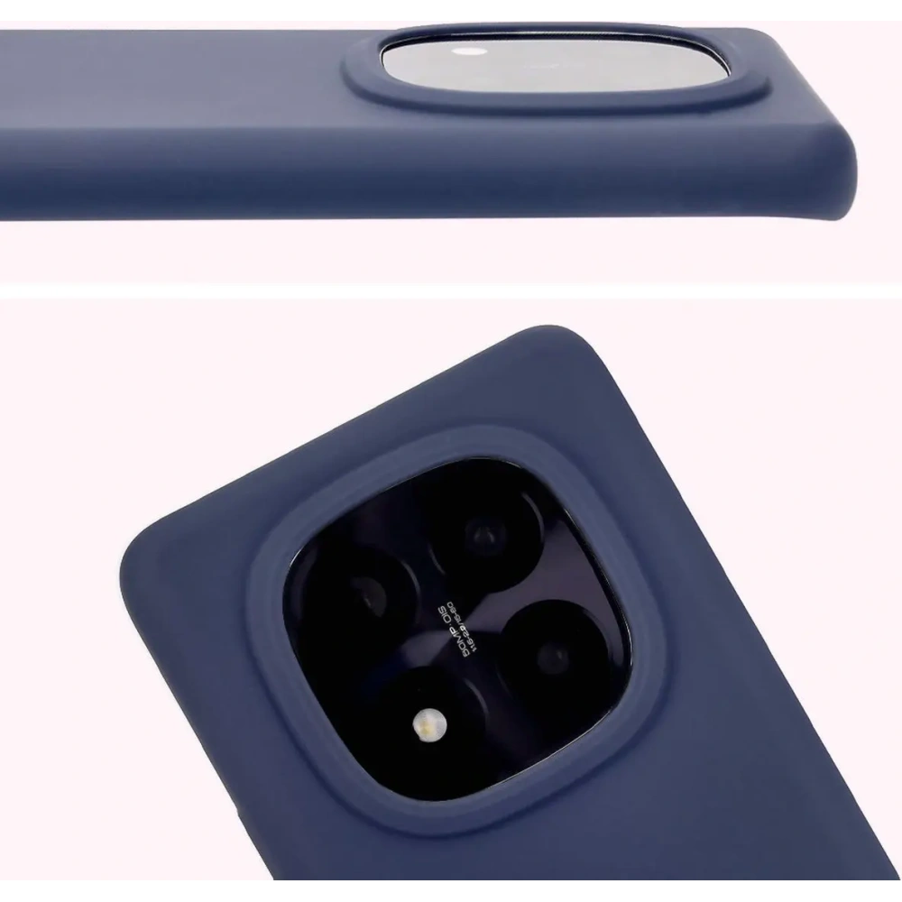 Silikonowe etui Bizon Soft Case do Xiaomi Redmi Note 14 Pro Plus 5G ciemnoniebieskie