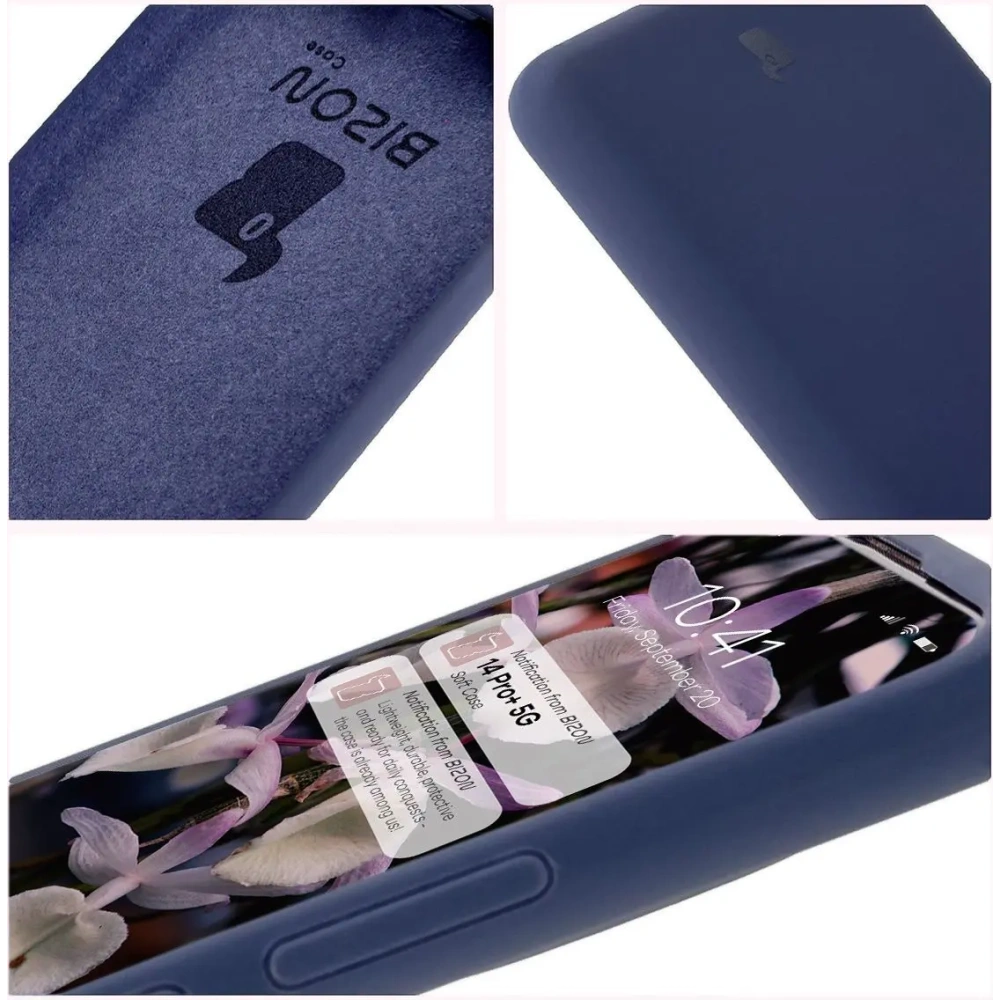 Silikonowe etui Bizon Soft Case do Xiaomi Redmi Note 14 Pro Plus 5G ciemnoniebieskie