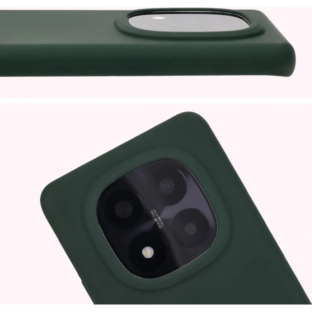 Silikonowe etui Bizon Soft Case do Xiaomi Redmi Note 14 Pro Plus 5G ciemnozielone