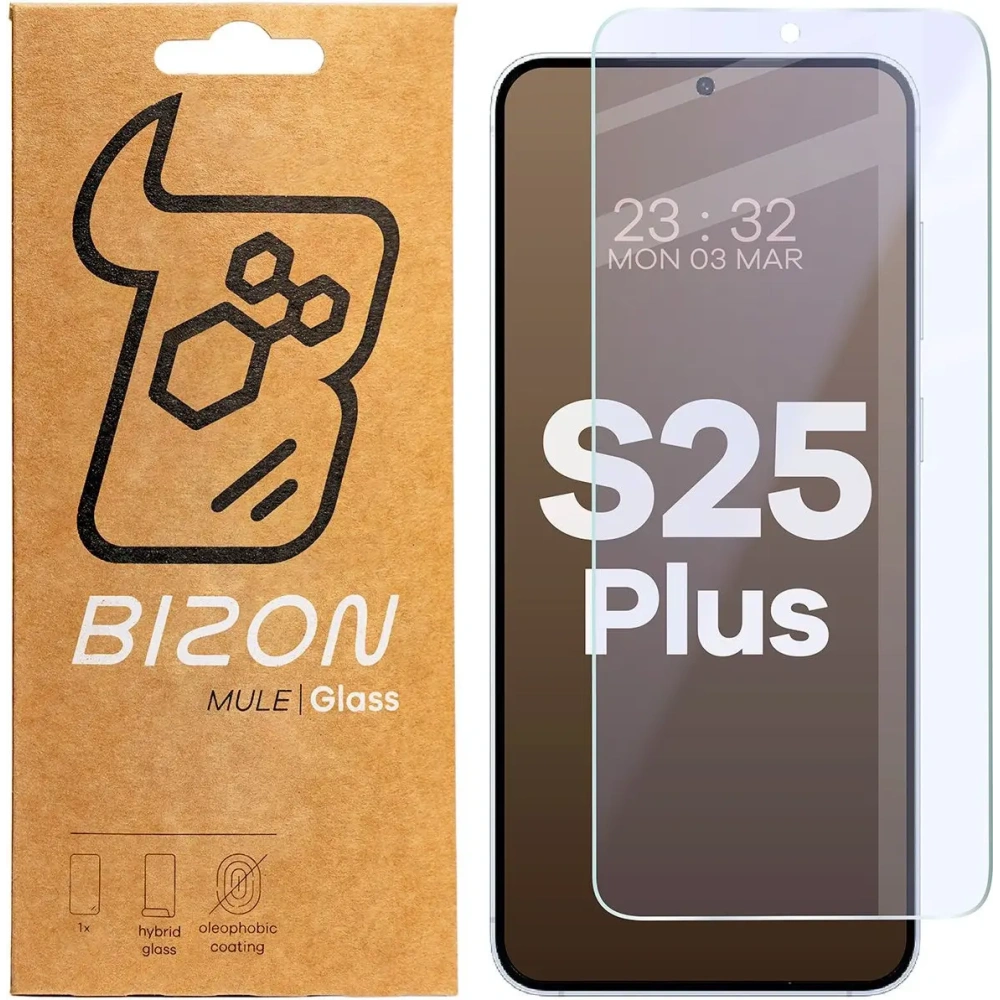 Elastyczne szkło hybrydowe Bizon Glass Mule do Samsung Galaxy S25+ Plus