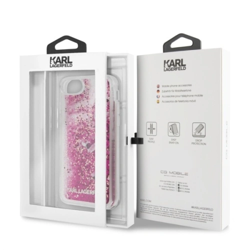 Kup Karl Lagerfeld Apple Tasche KLHCI8ROPI iPhone SE 2022/SE 2020/8/7 rosegold/rosegold Hartschalenetui Glitter Floatting Charms - KLD261RS - {ean13} - Sklep Home Screen