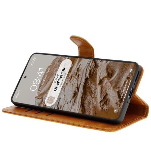 Kup Etui z klapką Bizon Case Pocket do OnePlus 13R brązowe - BIZ8502 - {ean13} - Sklep Home Screen