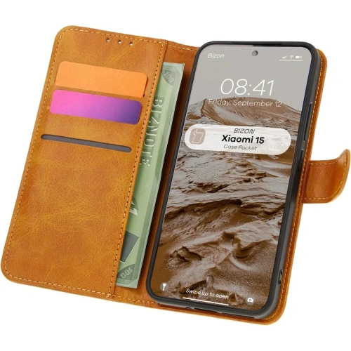 Kup Etui z klapką Bizon Case Pocket do Xiaomi 15 hnědé - BIZ8505 - {ean13} - Sklep Home Screen