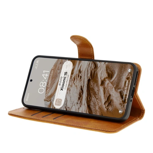Kup Etui z klapką Bizon Case Pocket do Xiaomi 15 hnědé - BIZ8505 - {ean13} - Sklep Home Screen