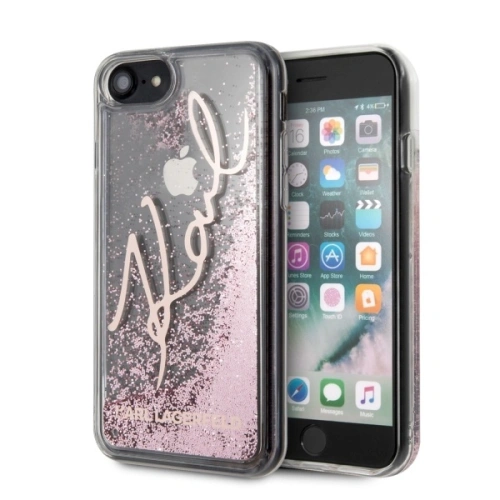Kup Etui Karl Lagerfeld KLHCI8TRKSRG Apple iPhone SE 2022/SE 2020/8/7 růžovo-zlatý/rose gold Glitter Signature - KLD263RS - {ean13} - Sklep Home Screen