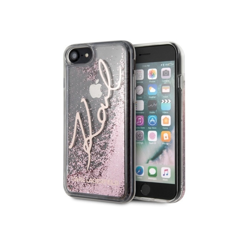 Buy Karl Lagerfeld KLHCI8TRKSRG Apple iPhone SE 2022/SE 2020/8/7 rose gold Glitter Signature - 3700740475966 - KLD263RS - Homescreen.pl