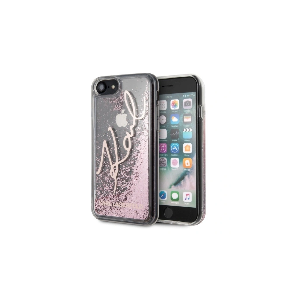 Etui Karl Lagerfeld KLHCI8TRKSRG Apple iPhone SE 2022/SE 2020/8/7 różowo-złoty/rose gold Glitter Signature