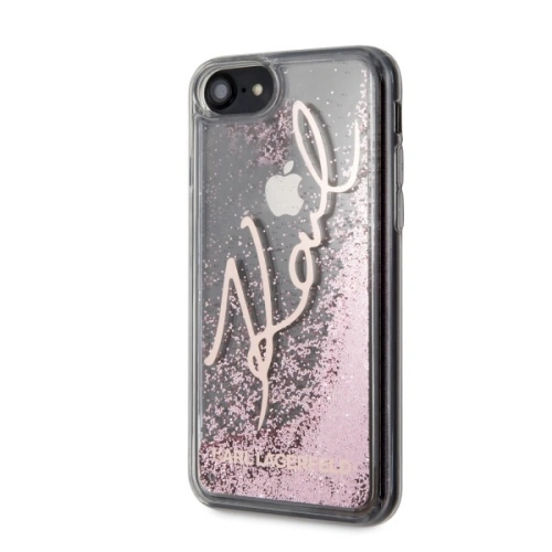 Kup Etui Karl Lagerfeld KLHCI8TRKSRG Apple iPhone SE 2022/SE 2020/8/7 růžovo-zlatý/rose gold Glitter Signature - KLD263RS - {ean13} - Sklep Home Screen