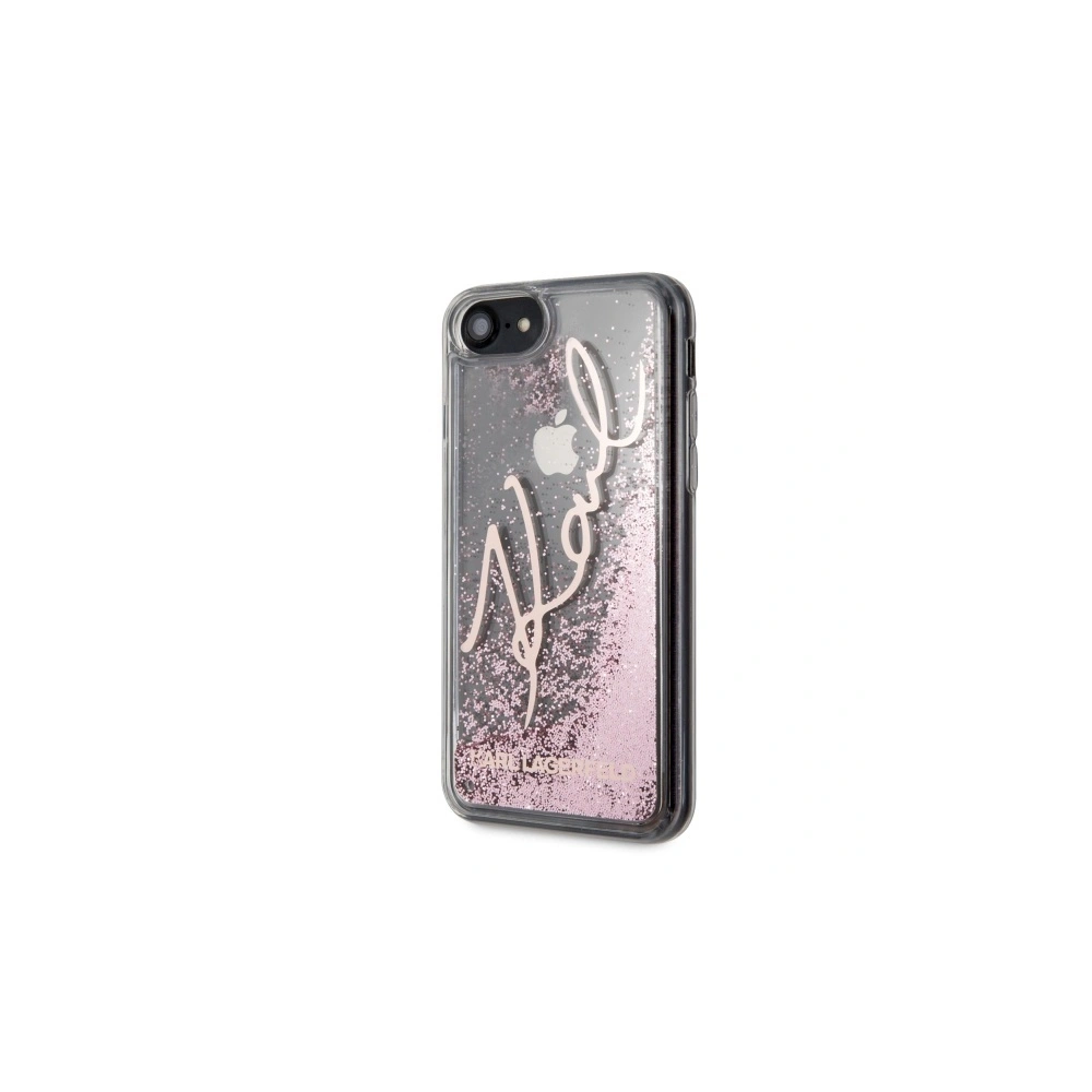 Etui Karl Lagerfeld KLHCI8TRKSRG Apple iPhone SE 2022/SE 2020/8/7 różowo-złoty/rose gold Glitter Signature