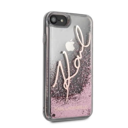 Kup Etui Karl Lagerfeld KLHCI8TRKSRG Apple iPhone SE 2022/SE 2020/8/7 růžovo-zlatý/rose gold Glitter Signature - KLD263RS - {ean13} - Sklep Home Screen